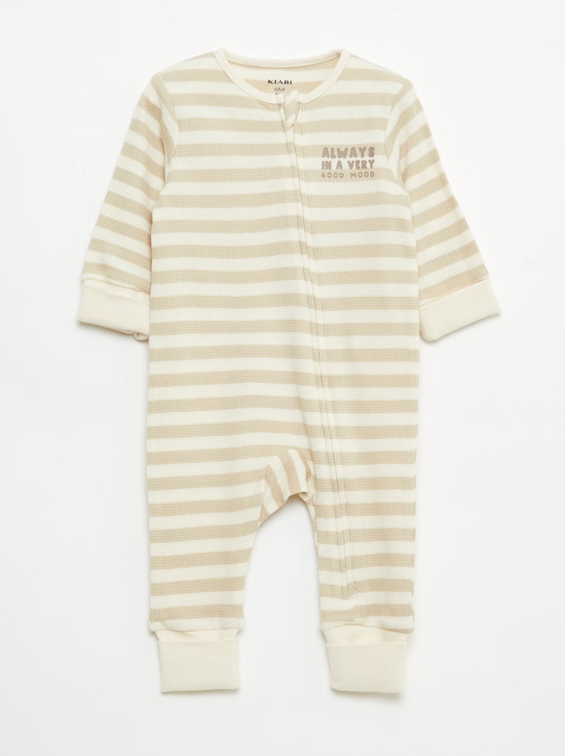 Pack body evolutivo + pijama en punto canalé Marron - Kiabi