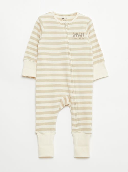 Pack body evolutivo + pijama en punto canalé - Kiabi