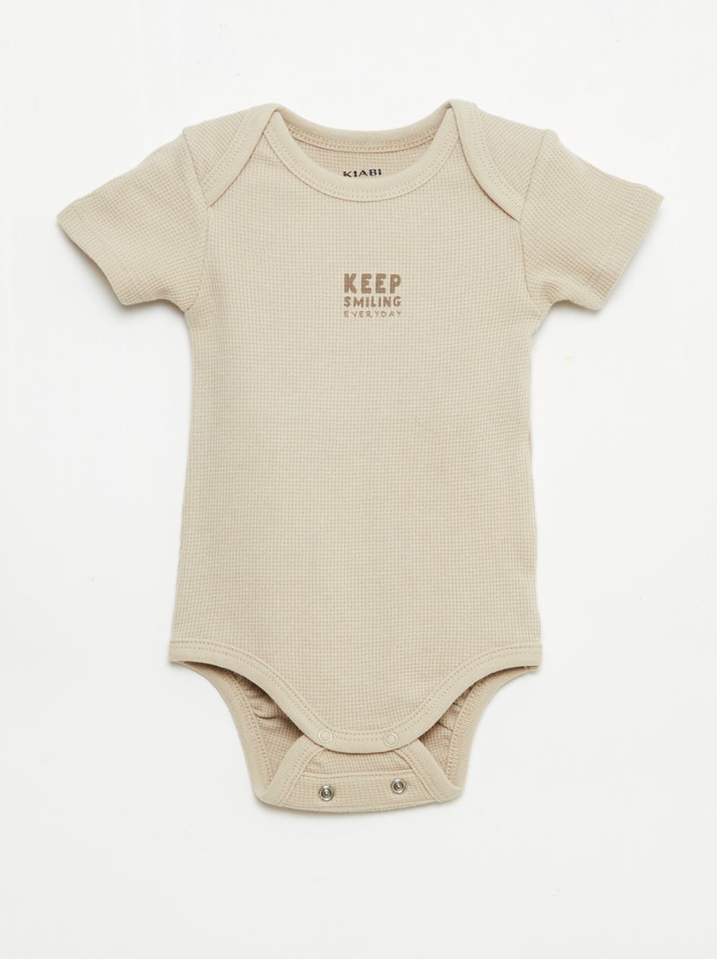 Pack body evolutivo + pijama en punto canalé Marron - Kiabi