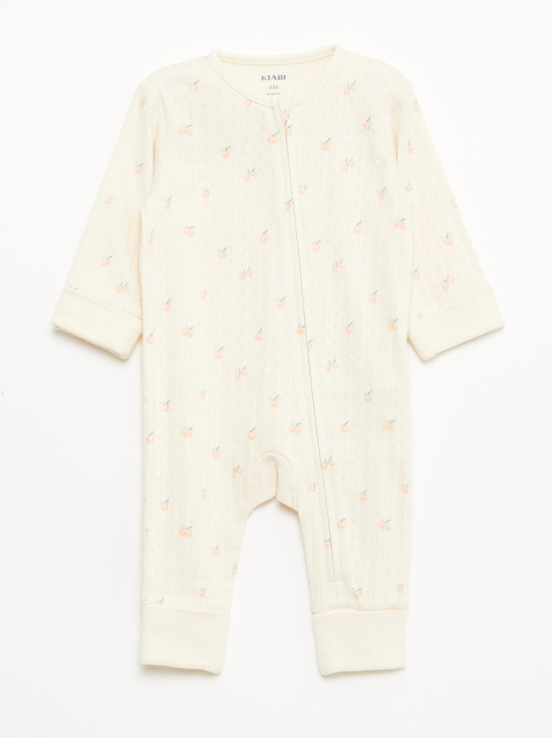 Pack body evolutivo + pijama en punto canalé Naranja - Kiabi