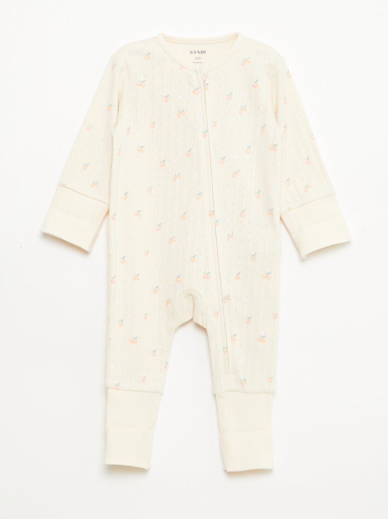 Pack body evolutivo + pijama en punto canalé Naranja - Kiabi