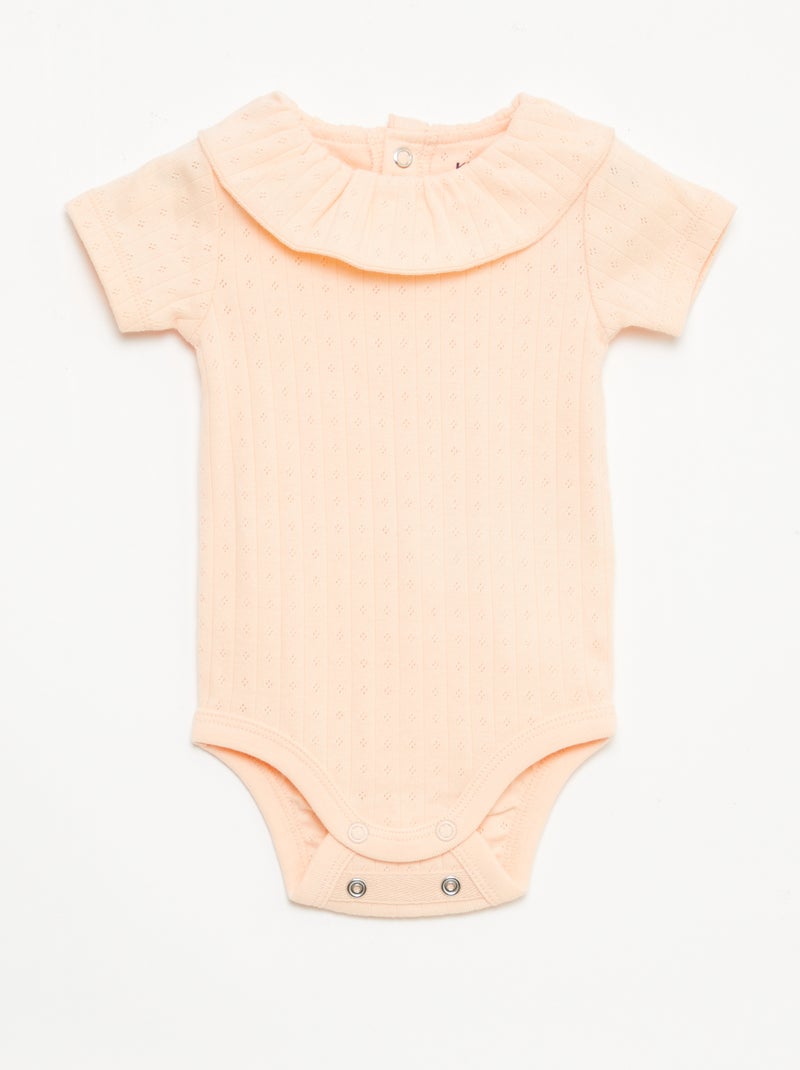Pack body evolutivo + pijama en punto canalé Naranja - Kiabi