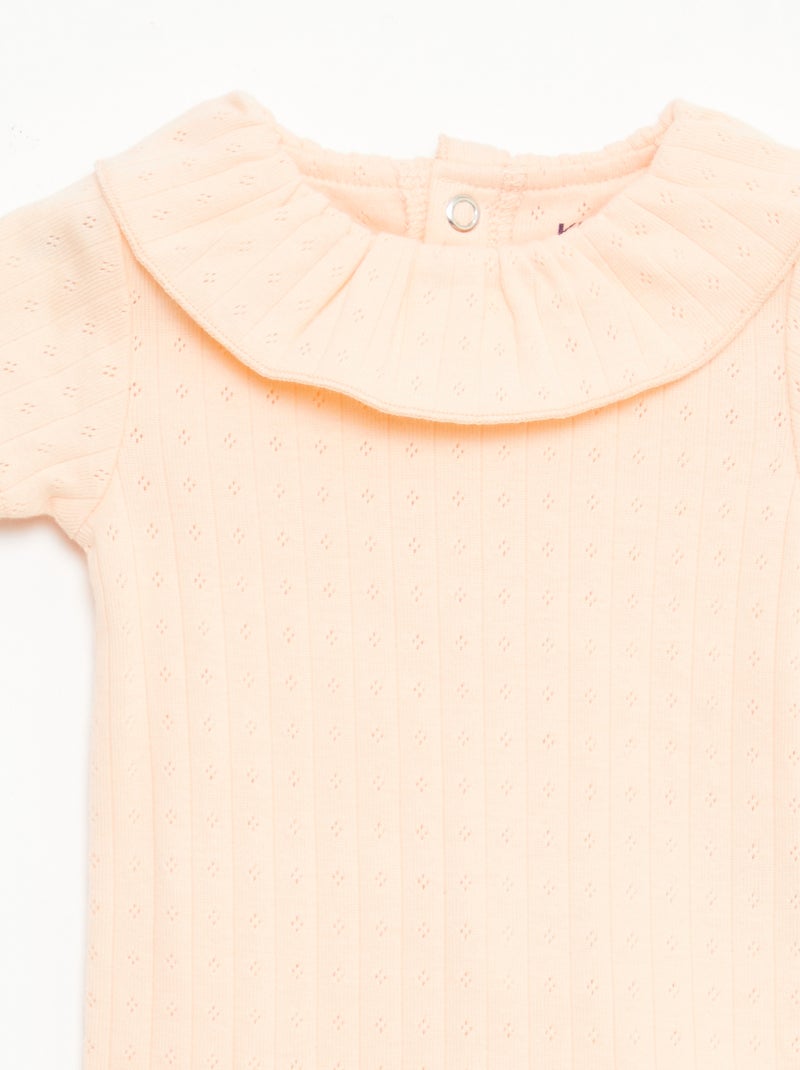 Pack body evolutivo + pijama en punto canalé Naranja - Kiabi