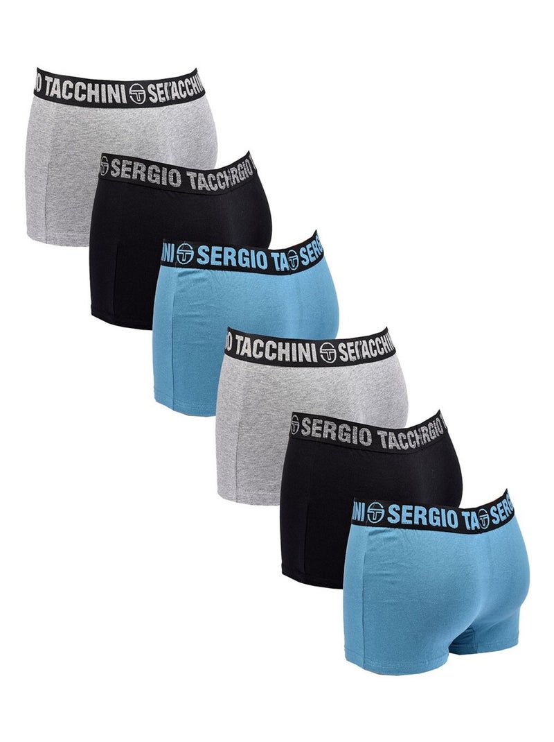 Pack Bóxer Hombre SERGIO TACCHINI (Pack de 6) Negro Gris Azul - Kiabi