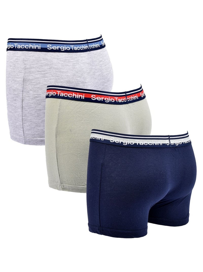 Pack Bóxer Niño SERGIO TACCHINI - Pack de 3 Azul Verde Gris - Kiabi
