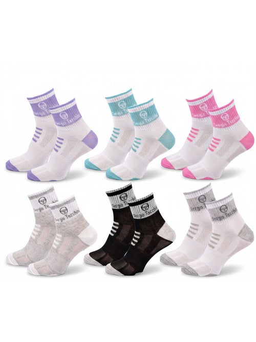 Pack Calcetines Cortos Mujer Quarter SERGIO TACCHINI (Lot de 6) - Kiabi Pack Calcetines Cortos Mujer Quarter SERGIO TACCHINI (Lot de 6) - Kiabi