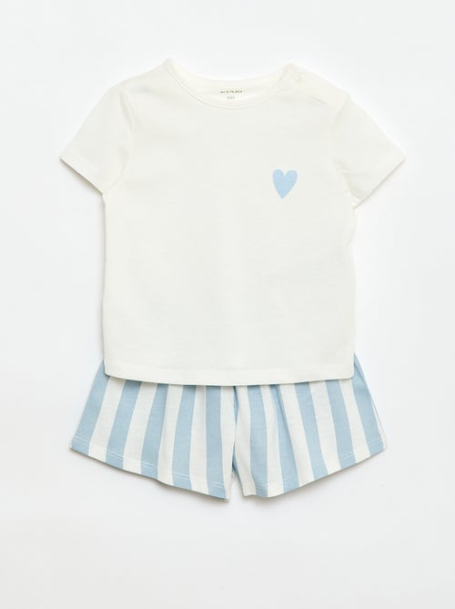 Pack camiseta + pantalón corto estampado - Kiabi