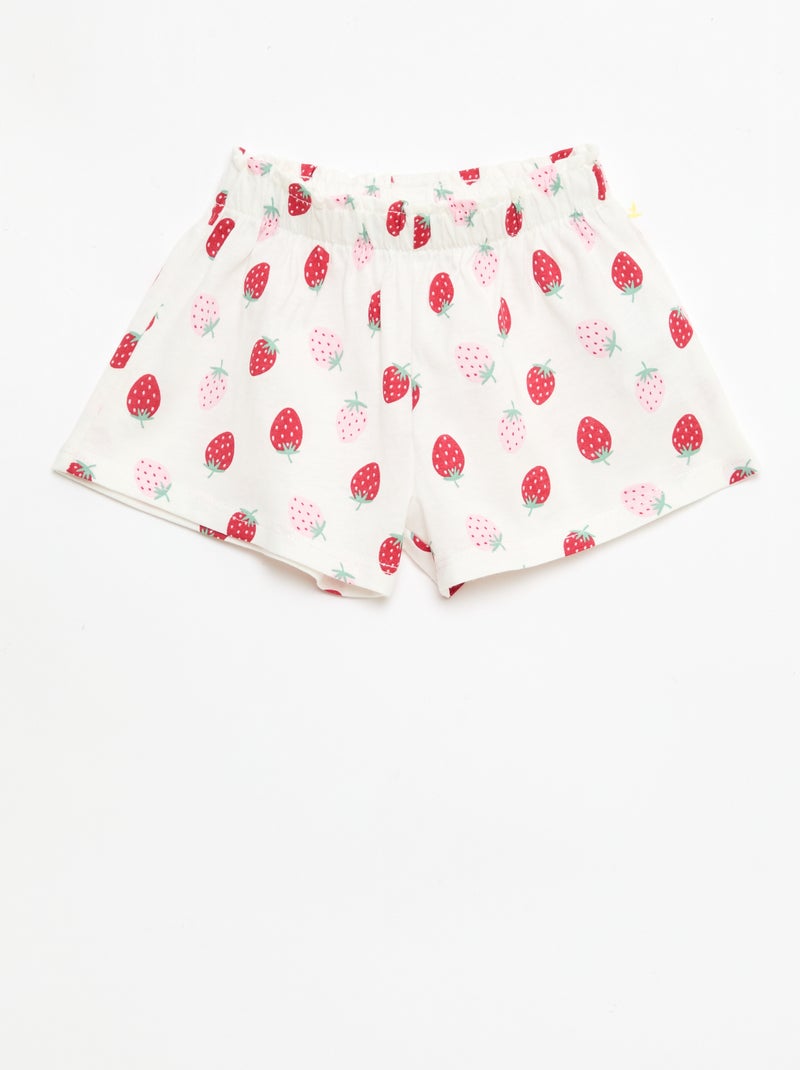 Pack camiseta + pantalón corto estampado Blanco - Kiabi
