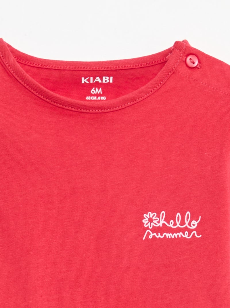 Pack camiseta + pantalón corto estampado Rojo - Kiabi