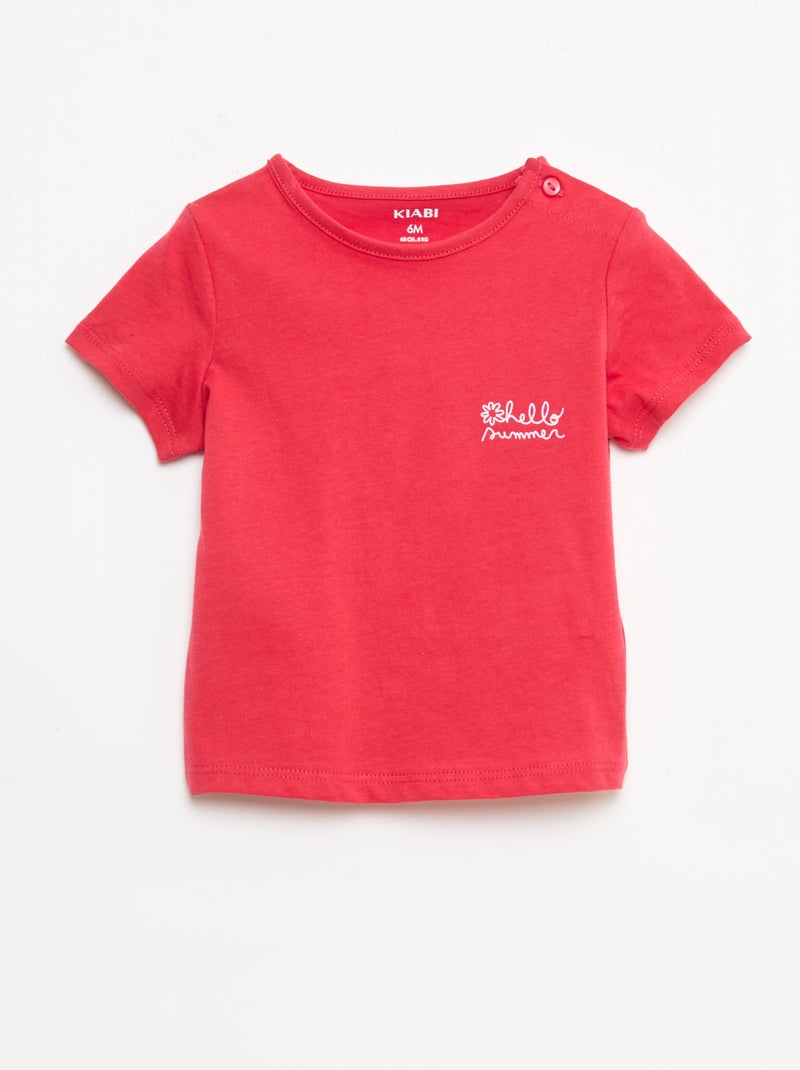 Pack camiseta + pantalón corto estampado Rojo - Kiabi
