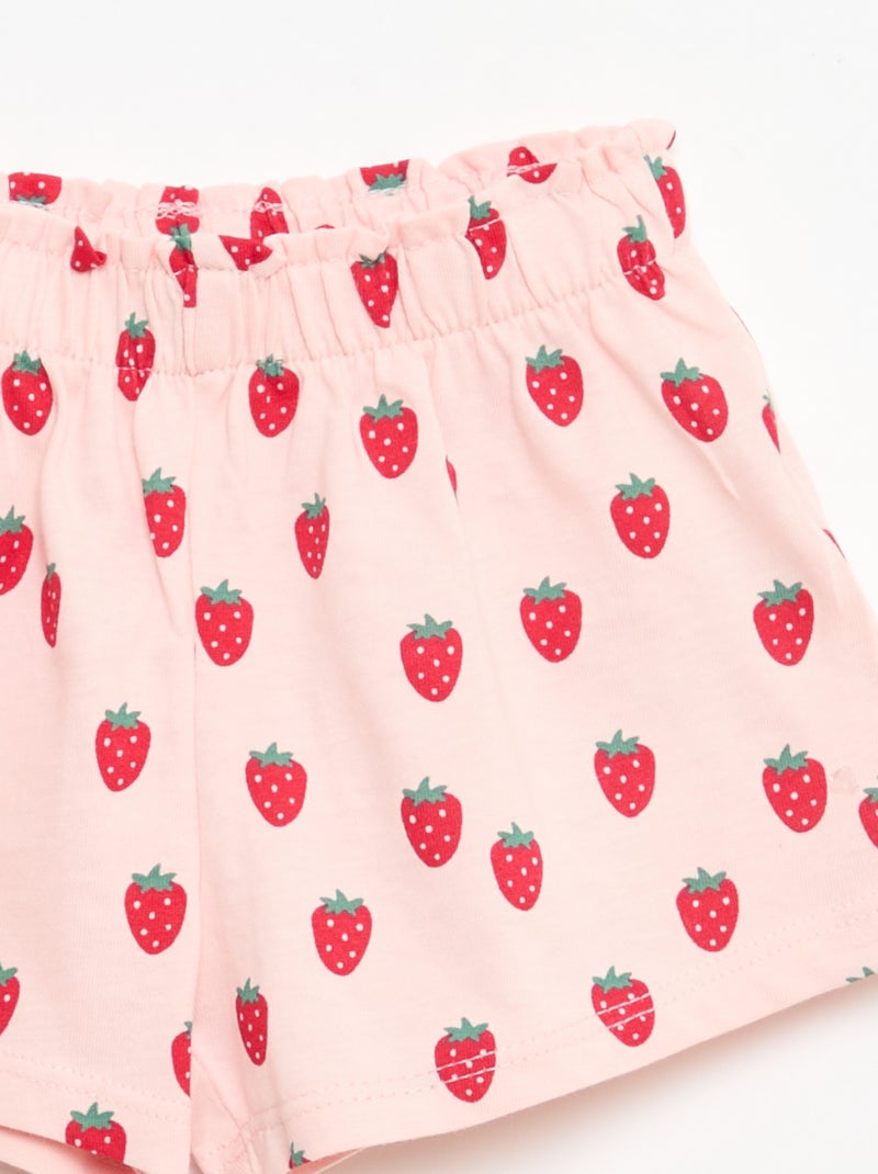 Pack camiseta + pantalón corto estampado Rojo - Kiabi