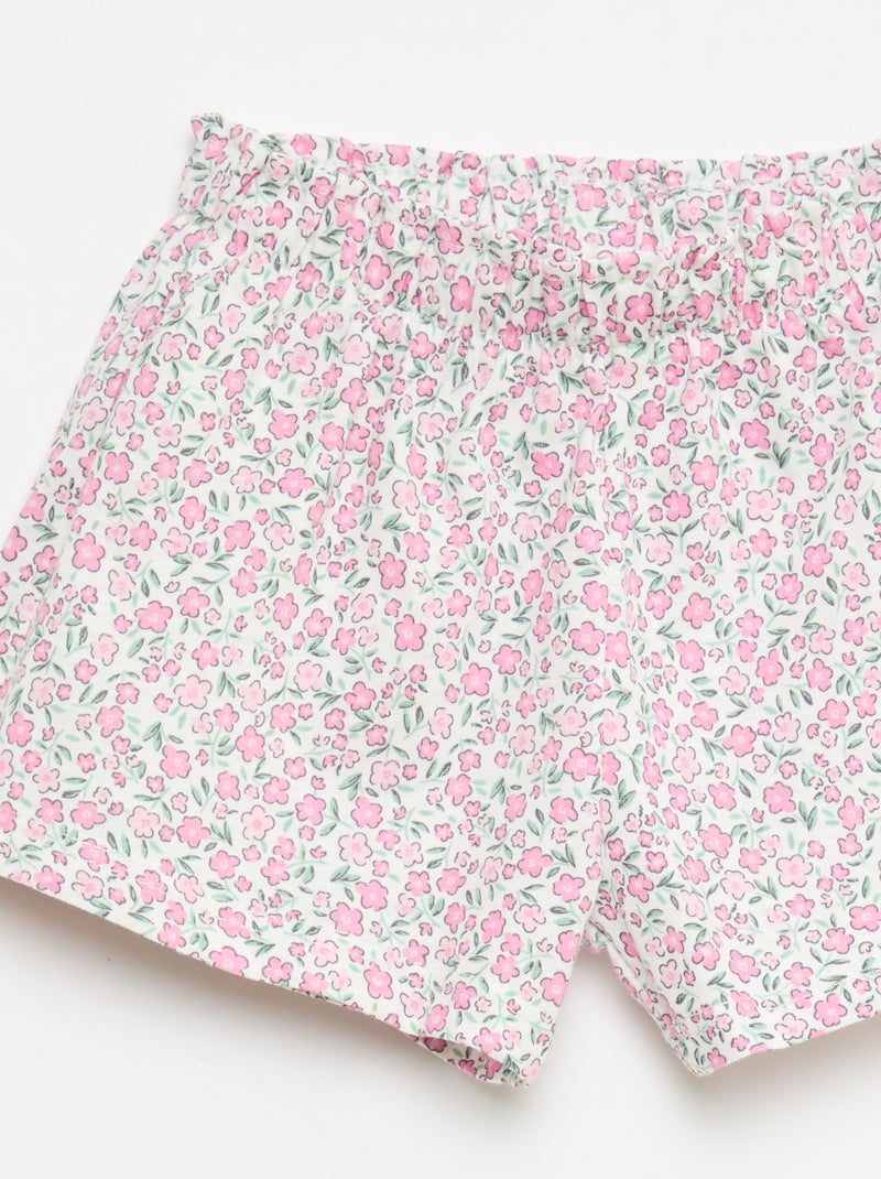 Pack camiseta + pantalón corto estampado Rosa - Kiabi
