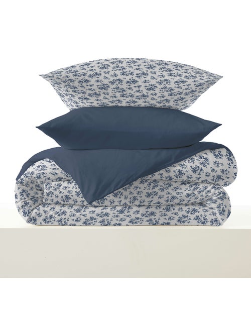 Pack completo funda nórdica reversible – sábana bajera – 100% algodón - Kiabi Pack completo funda nórdica reversible – sábana bajera – 100% algodón - Kiabi