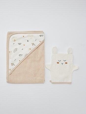 Pack con capa de baño + manopla 'Petit béguin'