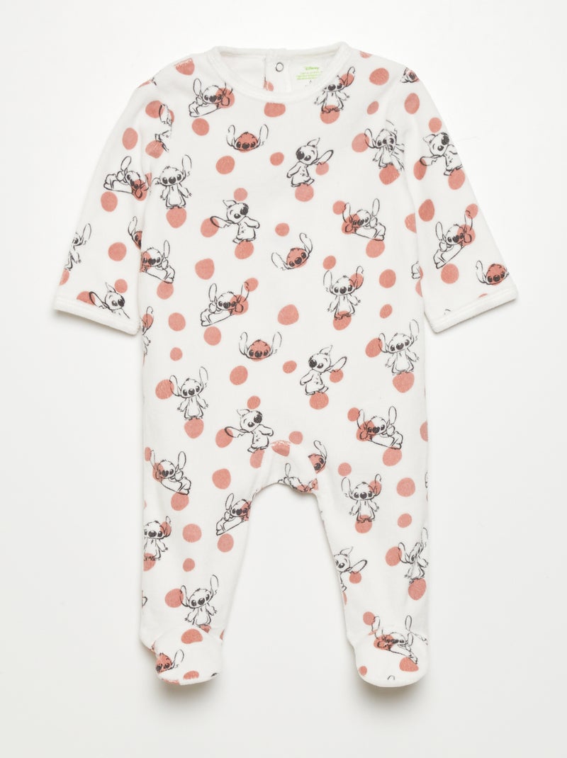 Pack de 1 pijama de terciopelo + 1 body de algodón 'Stitch' BLANCO - Kiabi