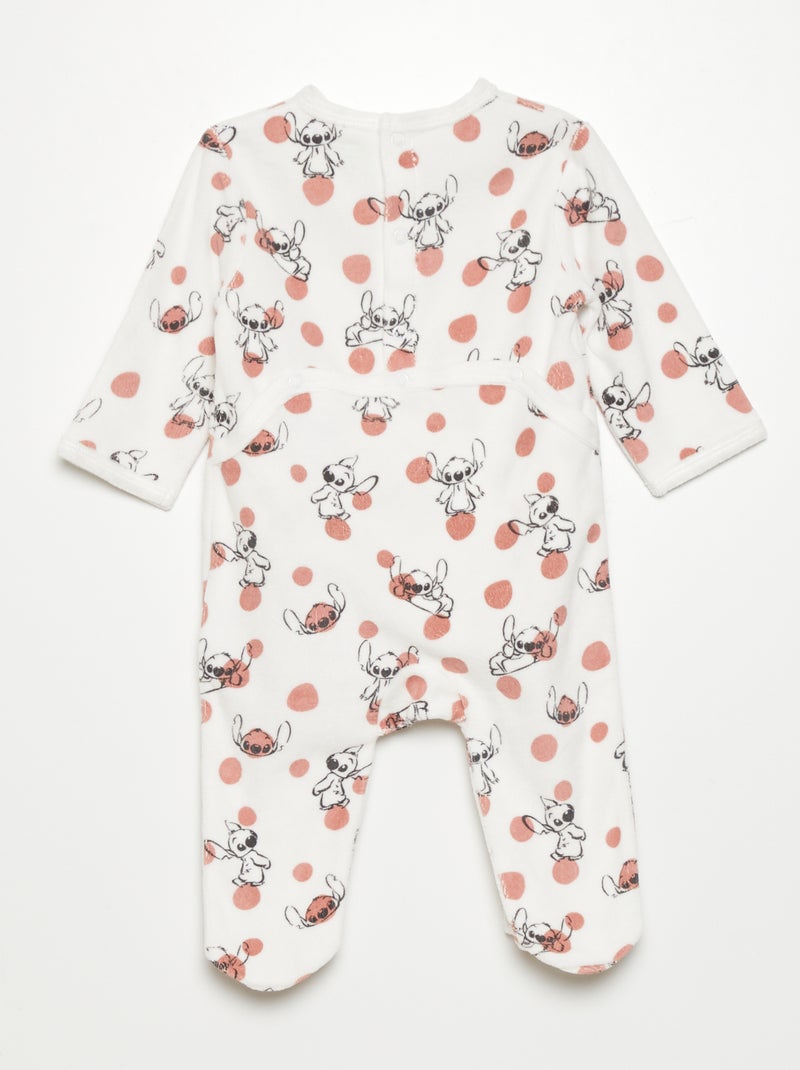 Pack de 1 pijama de terciopelo + 1 body de algodón 'Stitch' BLANCO - Kiabi