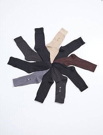 Pack de 10 calcetines lisos y estampados - AFIBEL