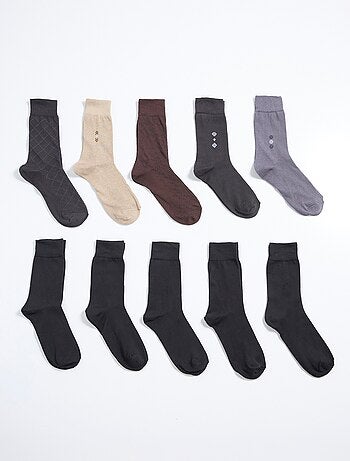 Pack de 10 calcetines lisos y estampados - AFIBEL