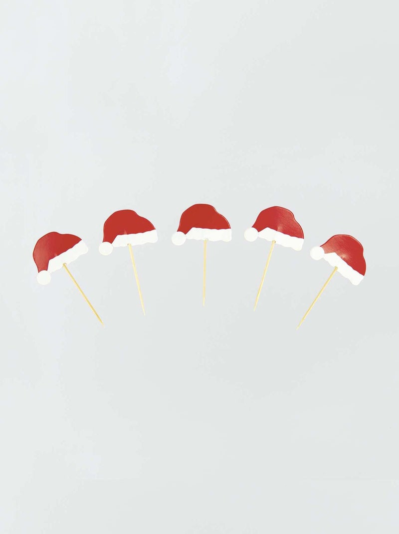 Pack de 10 decoraciones de cóctel de Navidad ROJO - Kiabi