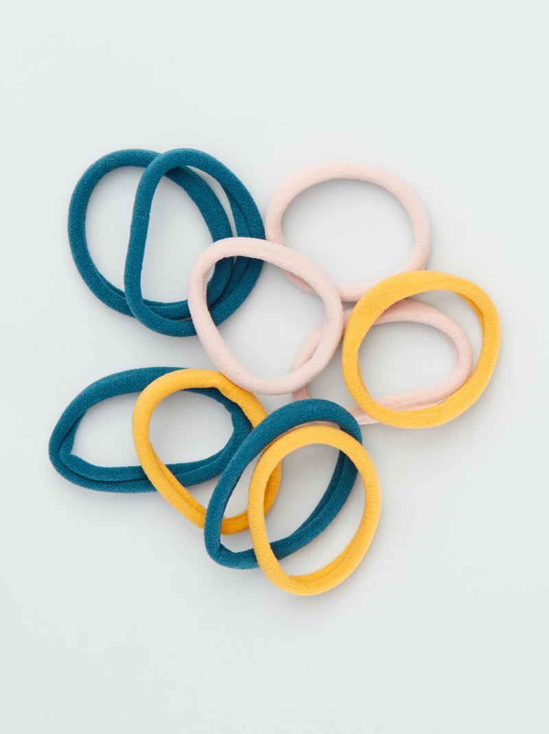 Pack de 10 gomas para el pelo AMARILLO - Kiabi