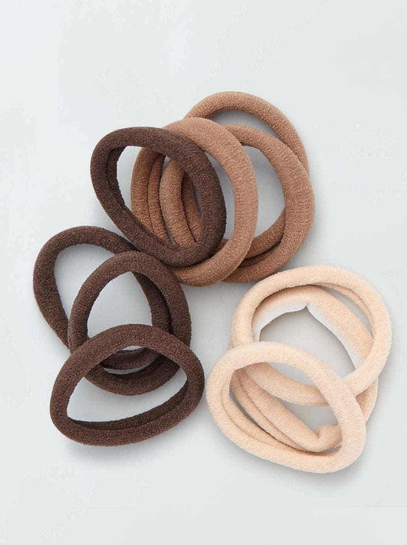 Pack de 10 gomas para el pelo beige - Kiabi
