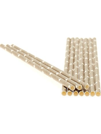 Decoración y complementos - Pack de 10 pajitas con estampado de fantasía - Kiabi