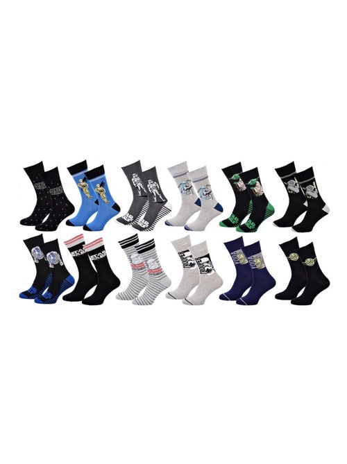 Pack de 12 calcetines hombre DISNEY STAR WARS - Kiabi Pack de 12 calcetines hombre DISNEY STAR WARS - Kiabi