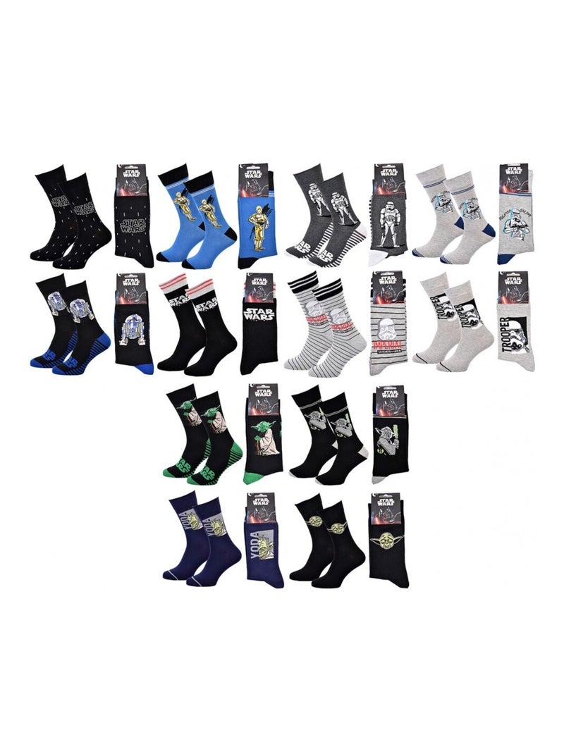 Pack de 12 calcetines hombre DISNEY STAR WARS Negro Multicolor Gris - Kiabi