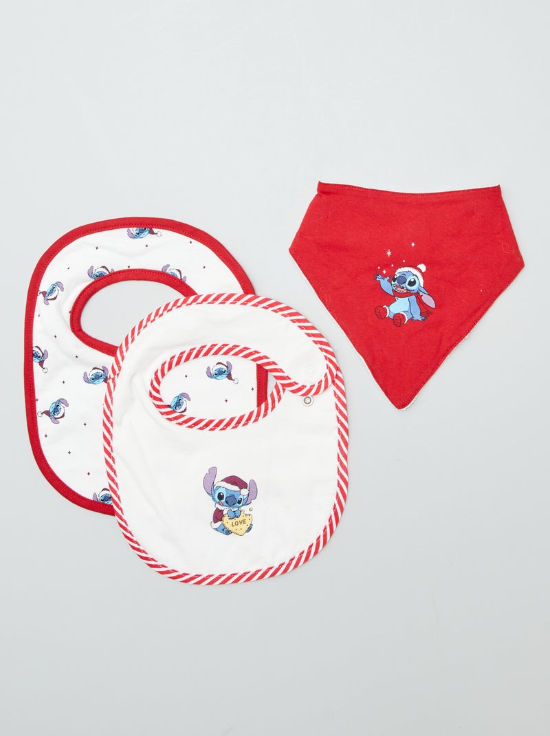 Pack de 2 baberos + 1 babero tipo bandana para Navidad 'Disney' ROJO - Kiabi