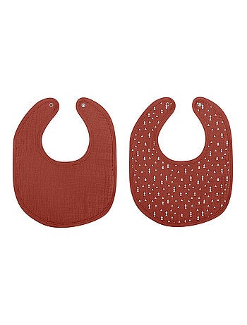 Pack de 2 baberos absorbentes de gasa de algodón