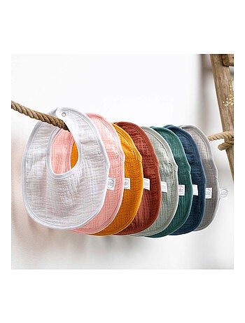 Pack de 2 baberos absorbentes de gasa de algodón