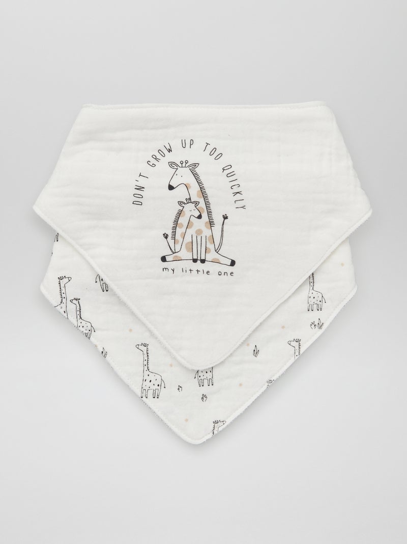 Pack de 2 baberos bandana BLANCO - Kiabi