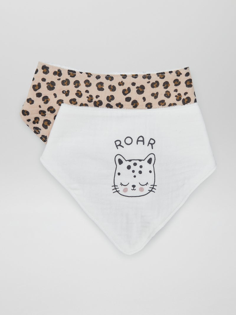 Pack de 2 baberos bandana BLANCO - Kiabi