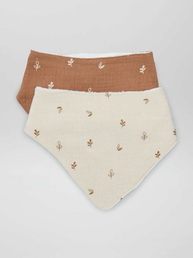 Pack de 2 baberos bandana MARRON - Kiabi