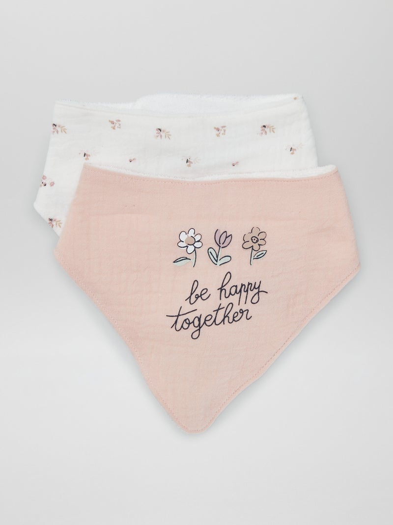 Pack de 2 baberos bandana ROSA - Kiabi