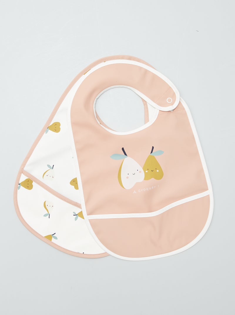 Pack de 2 baberos con recuperador 'Baby Calin' BLANCO - Kiabi