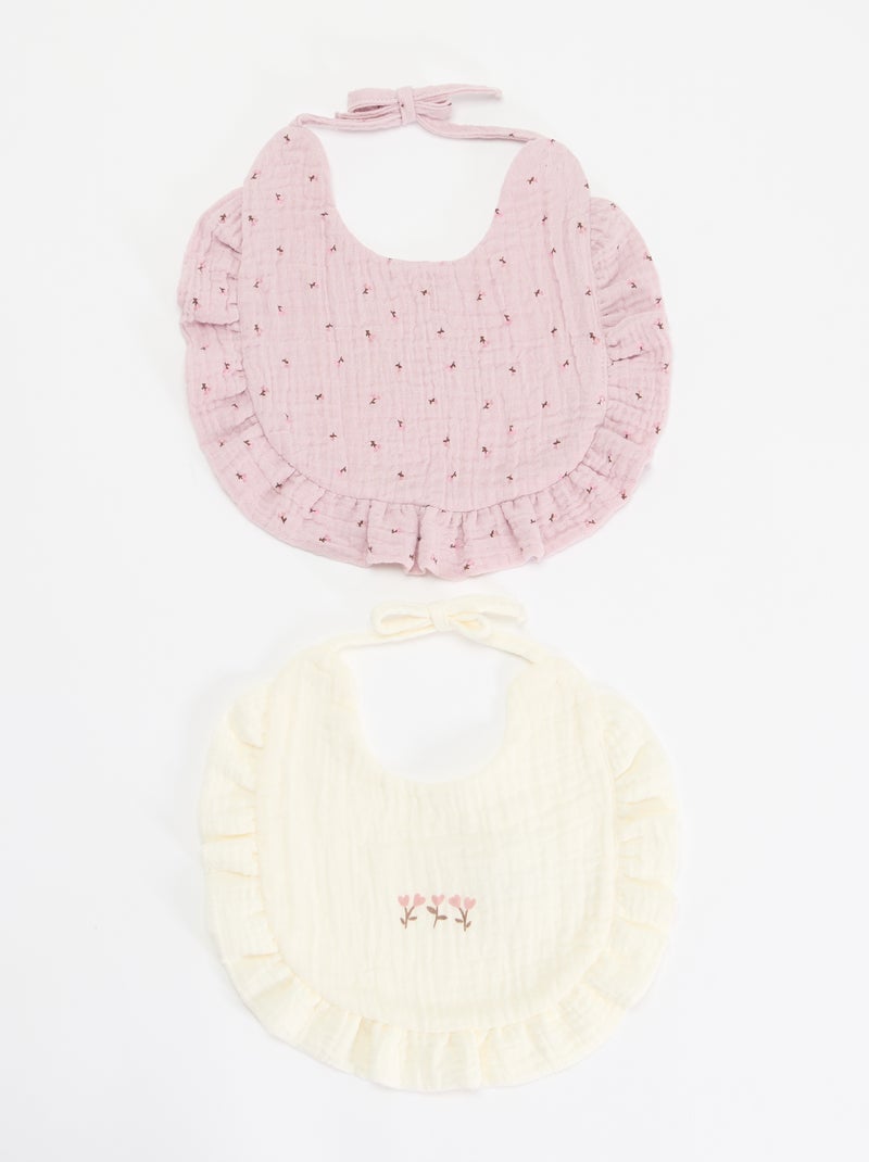 Pack de 2 baberos con volantes Rosa - Kiabi