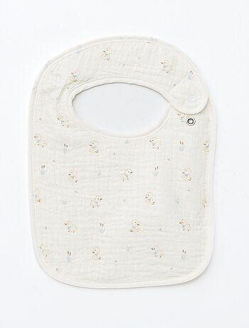 Pack de 2 baberos de gasa de algodón con forro de rizo