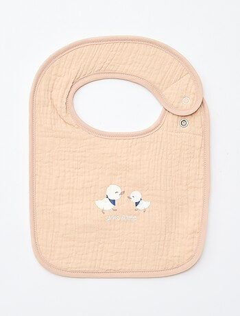 Pack de 2 baberos de gasa de algodón con forro de rizo