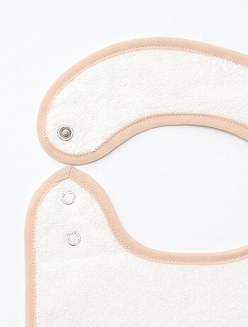 Pack de 2 baberos de gasa de algodón con forro de rizo