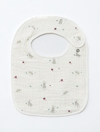 Pack de 2 baberos de gasa de algodón con forro de rizo