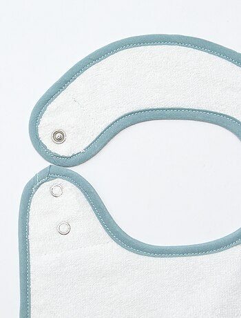 Pack de 2 baberos de gasa de algodón con forro de rizo