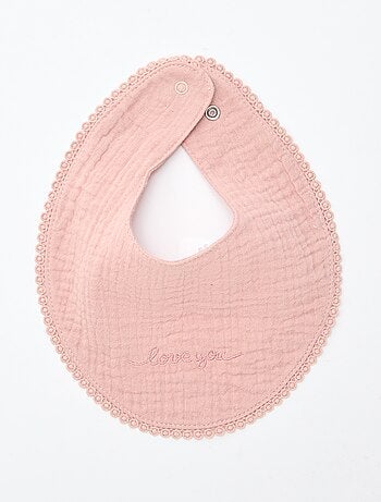 Pack de 2 baberos de muselina con bordado inglés