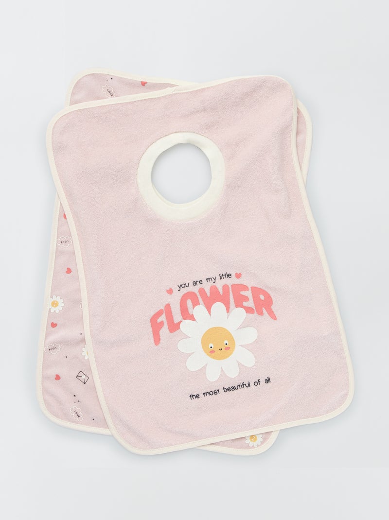 Pack de 2 baberos estampados ROSA - Kiabi