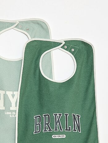 Pack de 2 baberos grandes de rizo - colección fácil de poner