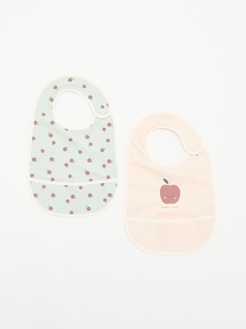 Pack de 2 baberos impermeables con estampado Azul - Kiabi
