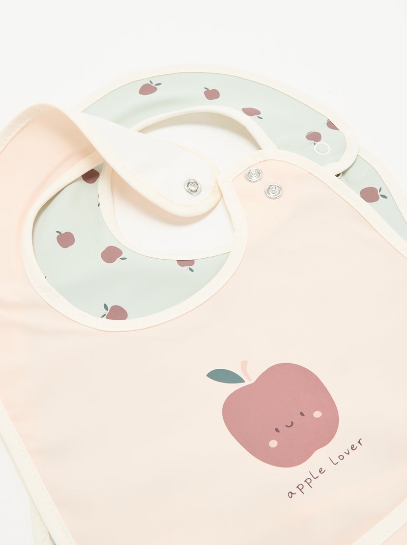 Pack de 2 baberos impermeables con estampado Azul - Kiabi