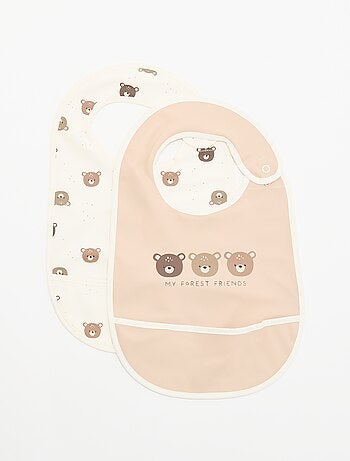 Pack de 2 baberos impermeables con estampado