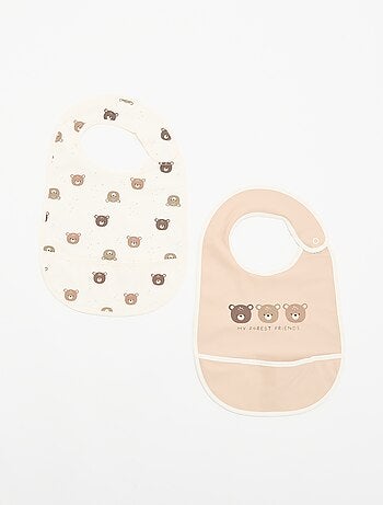 Pack de 2 baberos impermeables con estampado