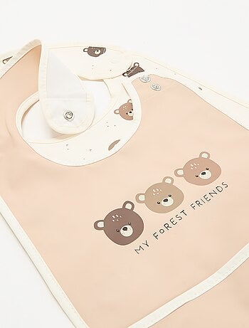 Pack de 2 baberos impermeables con estampado